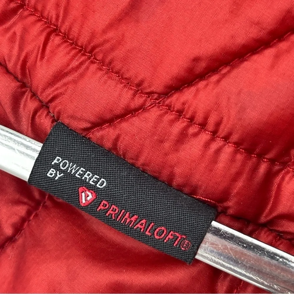 The North Face Mens Thermoball Eco Jacket Red Quilted Puffer Full Zip Sz XLarge